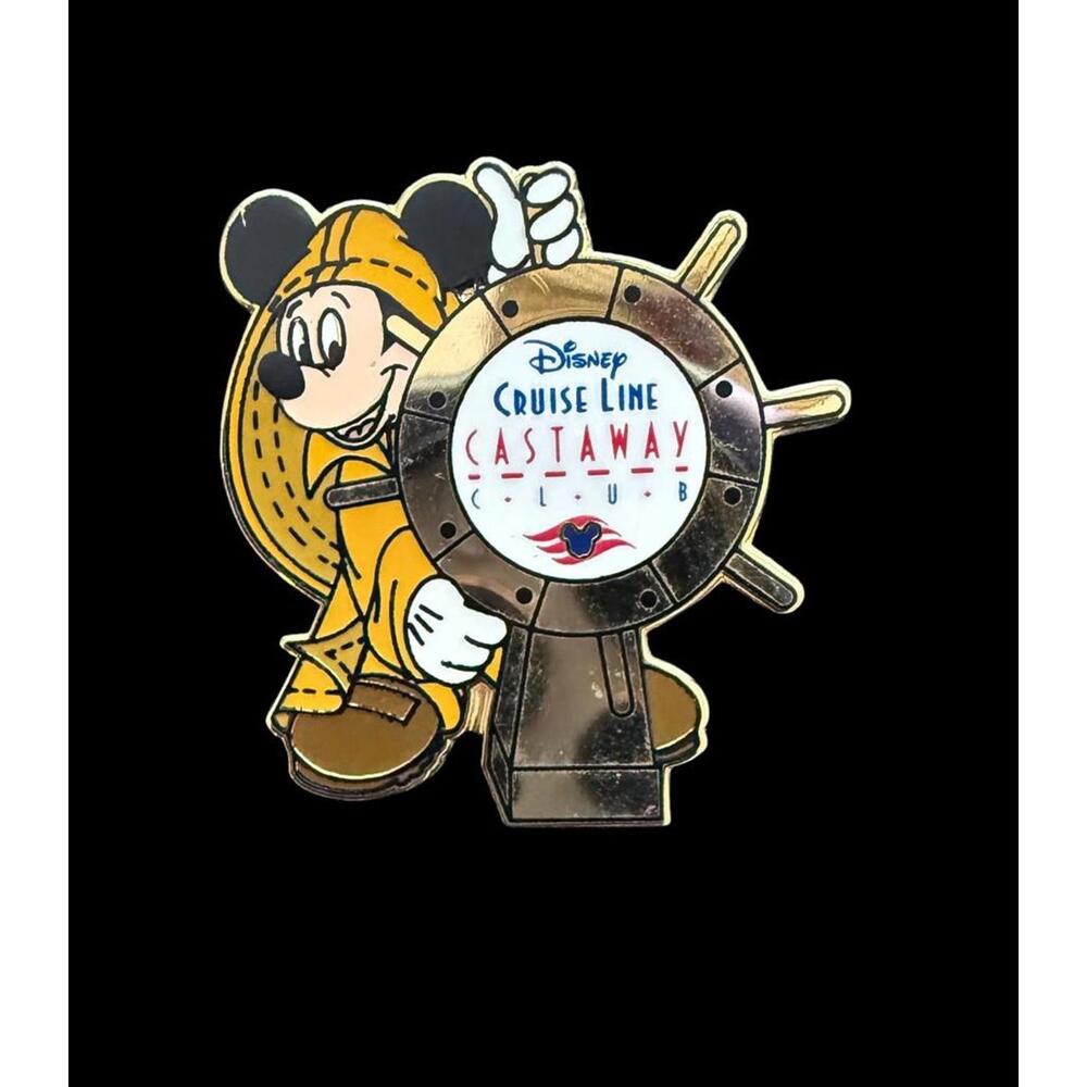 Disney Cruise Line Castaway Club Mickey Pin Mickey Ship Wheel Pin DCL